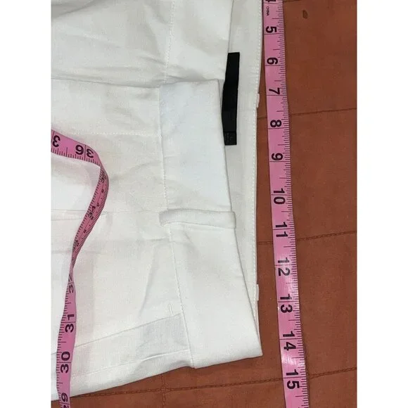 Jenni Kayne Riley Linen Blend Pleated Front Relaxed Fit Trouser Pants White Sz 4 - Picture 9 of 13